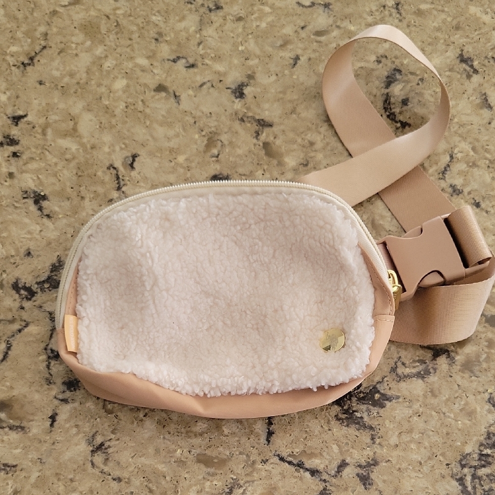 Stylish Cream Faux Fur and Tan Women's Bag,is Polo.Assn. Belt Or Body Bag